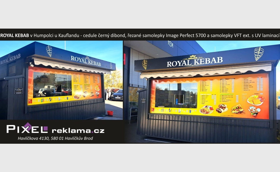 PIXEL reklama s.r.o. - polep stánku ROYAL KEBAB v HU